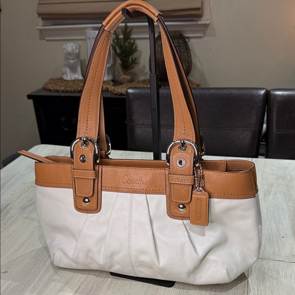 Coach Brown and Cream Shoulder Bag - Picture 1 of 10